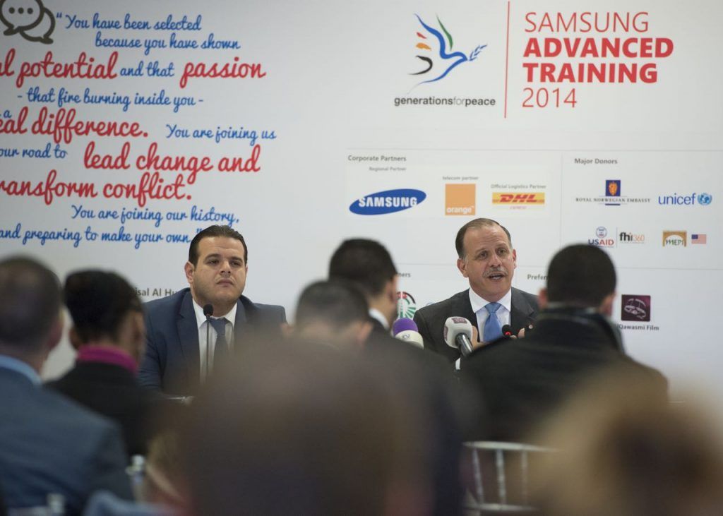 HRH Prince Faisal press conference at Generations For Peace Advanced Training 2014