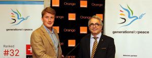 Jean-Francois Thomas group CEO of Orange Jordan with Mark Clark, CEO of Generations for Peace