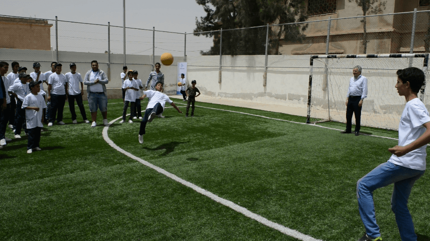 Generations-For-Peace-NGO-Zaatari-Camp-HRH Prince Feisal-Didier-Reynders-Jordan-2015-Belgium-Embassy-GFP-Ambassador-Sport
